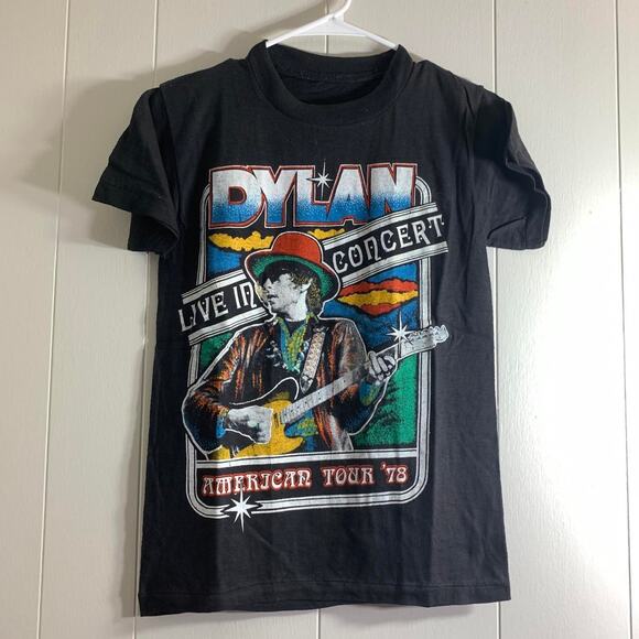 1978 BOB DYLAN Live In Concert American Tour single stitch graphic tee shirt L - Picture 2 of 7